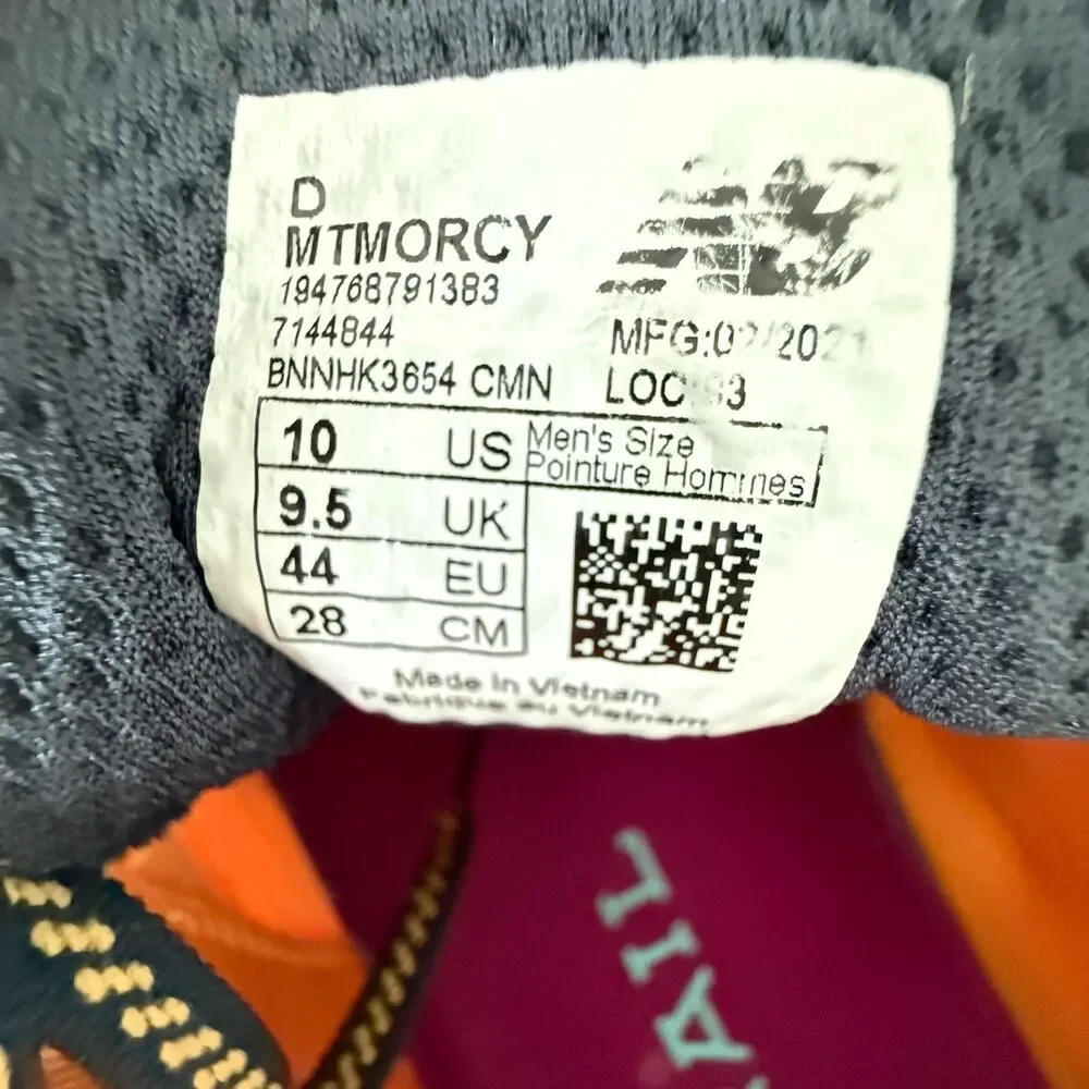 Size 10D - New Balance Fresh Foam More Trail v1 Habanero Ocean Grey